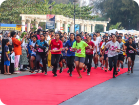 School runners taking part in the Goa Marathon