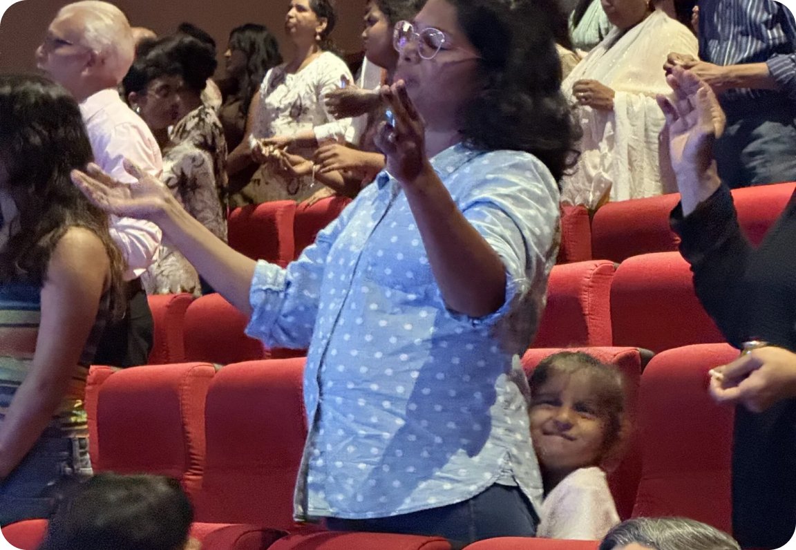 Congregation worshipping