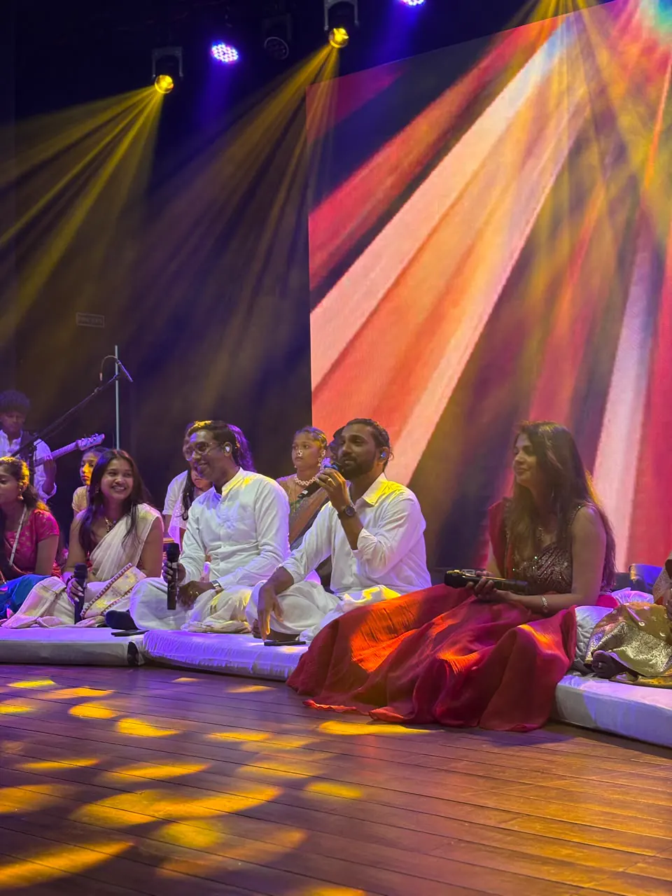 A worship singer leading the Cultural Sunday programme.